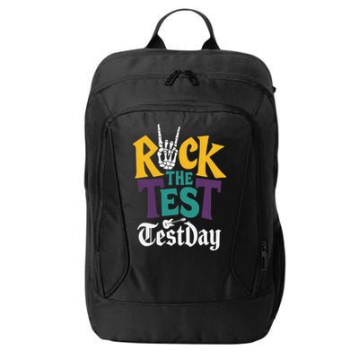 Rock The Test Testing Day Hand Skeleton Teacher Student City Backpack