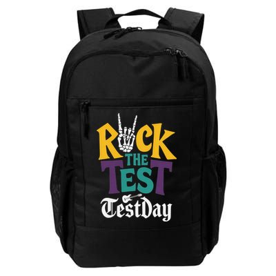 Rock The Test Testing Day Hand Skeleton Teacher Student Backpack