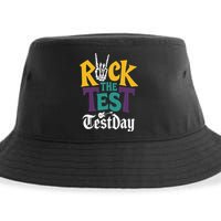 Rock The Test Testing Day Hand Skeleton Teacher Student Sustainable Bucket Hat