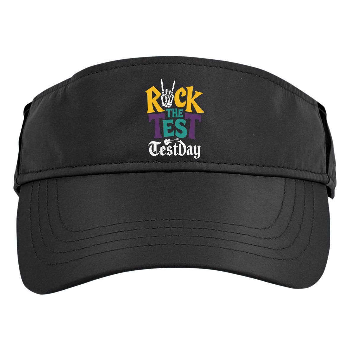 Rock The Test Testing Day Hand Skeleton Teacher Student Adult Drive Performance Visor