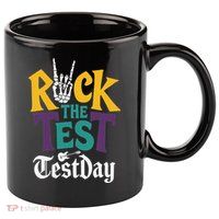 Rock The Test Testing Day Hand Skeleton Teacher Student 11oz C Handle Ceramic Mug