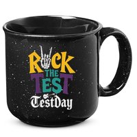 Rock The Test Testing Day Hand Skeleton Teacher Student 15oz Campfire Ceramic Mug