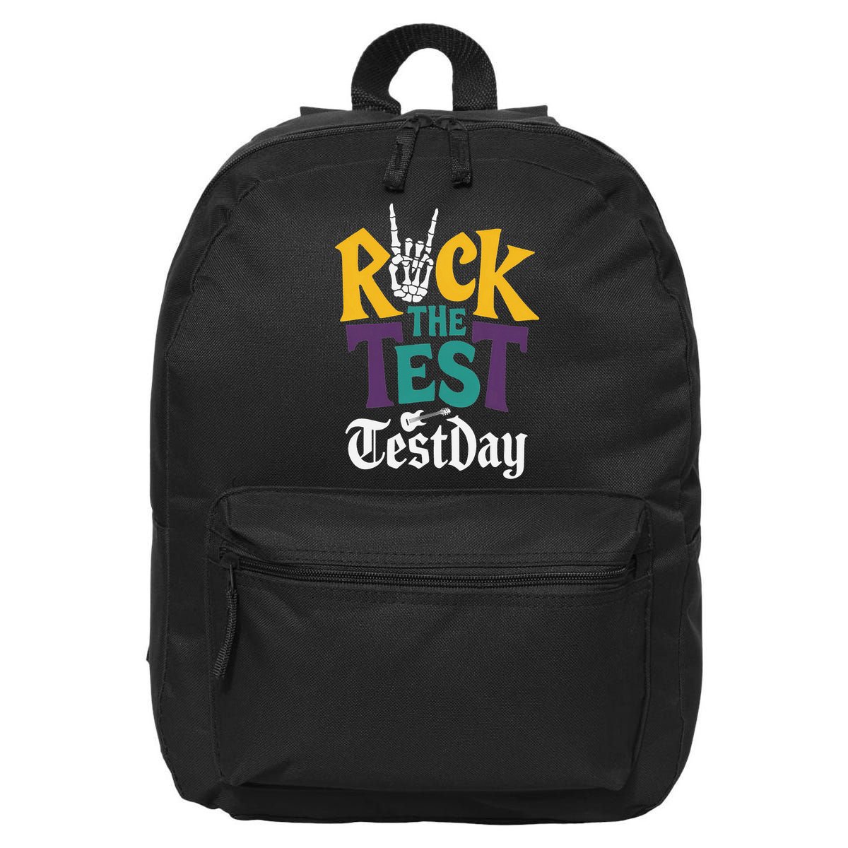 Rock The Test Testing Day Hand Skeleton Teacher Student 16 in Basic Backpack
