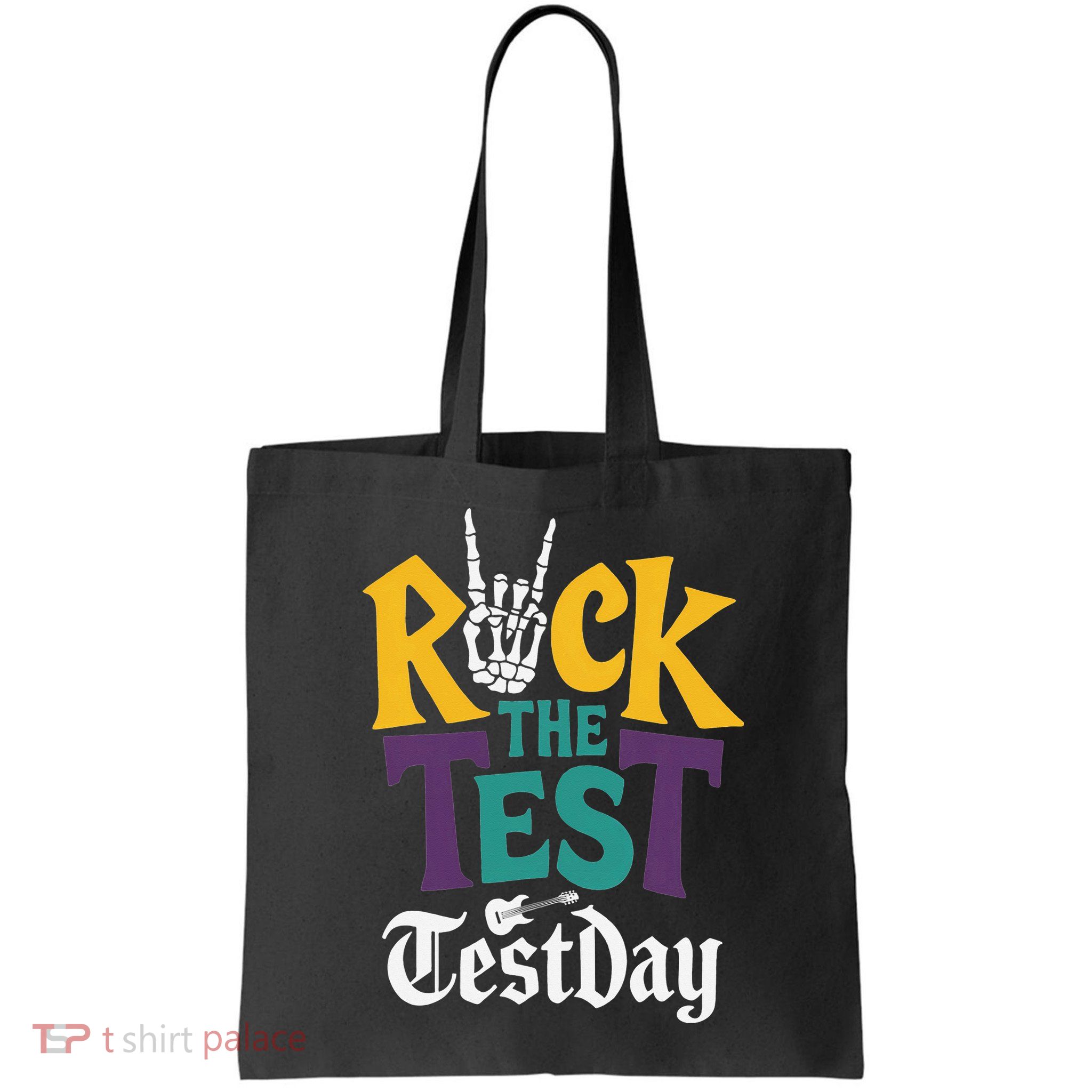 Rock The Test Testing Day Hand Skeleton Teacher Student Bag
