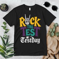 Rock The Test Testing Day Hand Skeleton Teacher Student Premium T-Shirt
