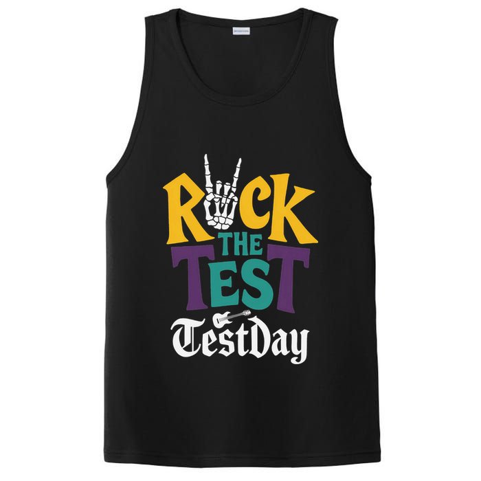 Rock The Test Testing Day Hand Skeleton Teacher Student PosiCharge Competitor Tank