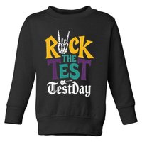 Rock The Test Testing Day Hand Skeleton Teacher Student Toddler Sweatshirt