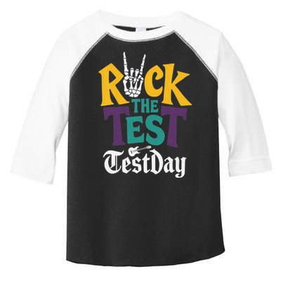 Rock The Test Testing Day Hand Skeleton Teacher Student Toddler Fine Jersey T-Shirt