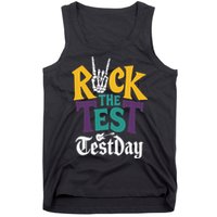 Rock The Test Testing Day Hand Skeleton Teacher Student Tank Top