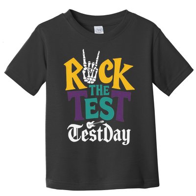Rock The Test Testing Day Hand Skeleton Teacher Student Toddler T-Shirt
