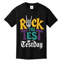 Rock The Test Testing Day Hand Skeleton Teacher Student Kids T-Shirt