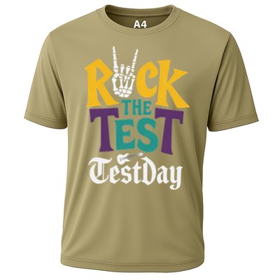Rock The Test Testing Day Hand Skeleton Teacher Student Performance Shirt
