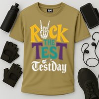 Rock The Test Testing Day Hand Skeleton Teacher Student Performance Shirt