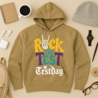 Rock The Test Testing Day Hand Skeleton Teacher Student Hoodie
