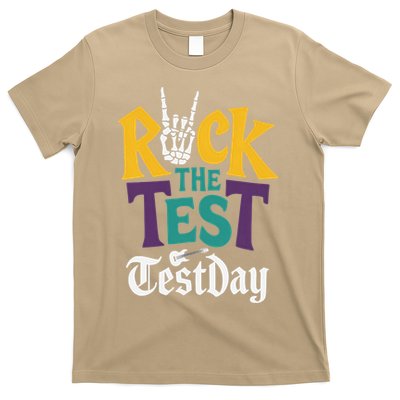 Rock The Test Testing Day Hand Skeleton Teacher Student T-Shirt