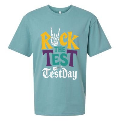 Rock The Test Testing Day Hand Skeleton Teacher Student Sueded Cloud Jersey T-Shirt