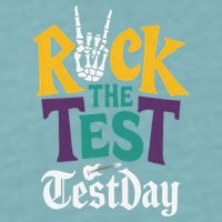 Rock The Test Testing Day Hand Skeleton Teacher Student Sueded Cloud Jersey T-Shirt