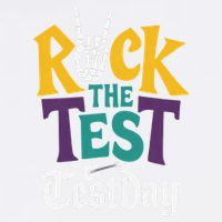 Rock The Test Testing Day Hand Skeleton Teacher Student Garment-Dyed Sweatshirt