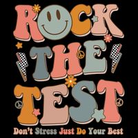 Rock The Test Dont Stress Just Do Your Best Teacher Retro 16 in Basic Backpack
