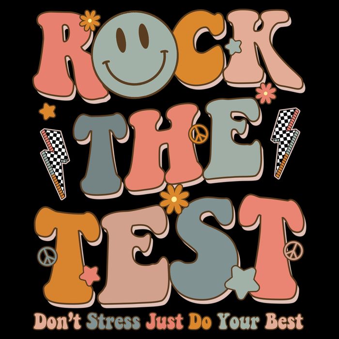 Rock The Test Dont Stress Just Do Your Best Teacher Retro 16 in Basic Backpack