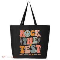 Rock The Test Dont Stress Just Do Your Best Teacher Retro 25L Jumbo Tote
