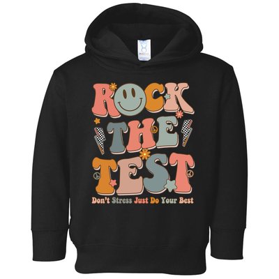 Rock The Test Dont Stress Just Do Your Best Teacher Retro Toddler Hoodie