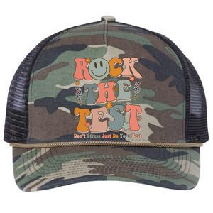 Rock The Test Dont Stress Just Do Your Best Teacher Retro Retro Rope Trucker Hat Cap