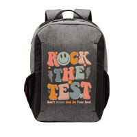 Rock The Test Dont Stress Just Do Your Best Teacher Retro Vector Backpack