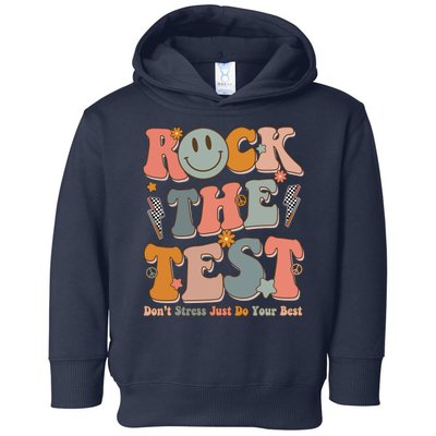 Rock The Test Dont Stress Just Do Your Best Teacher Retro Toddler Hoodie