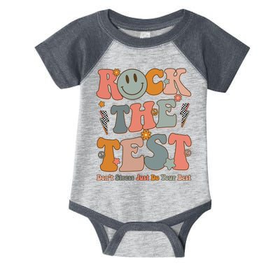 Rock The Test Dont Stress Just Do Your Best Teacher Retro Infant Baby Jersey Bodysuit