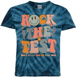 Rock The Test Dont Stress Just Do Your Best Teacher Retro Kids Tie-Dye T-Shirt