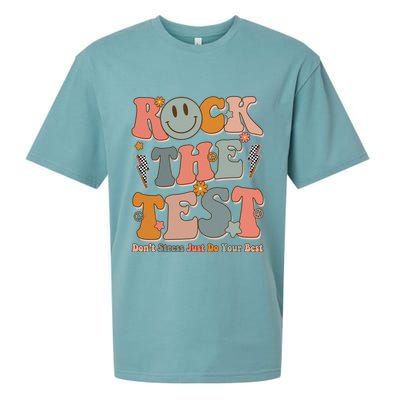 Rock The Test Dont Stress Just Do Your Best Teacher Retro Sueded Cloud Jersey T-Shirt
