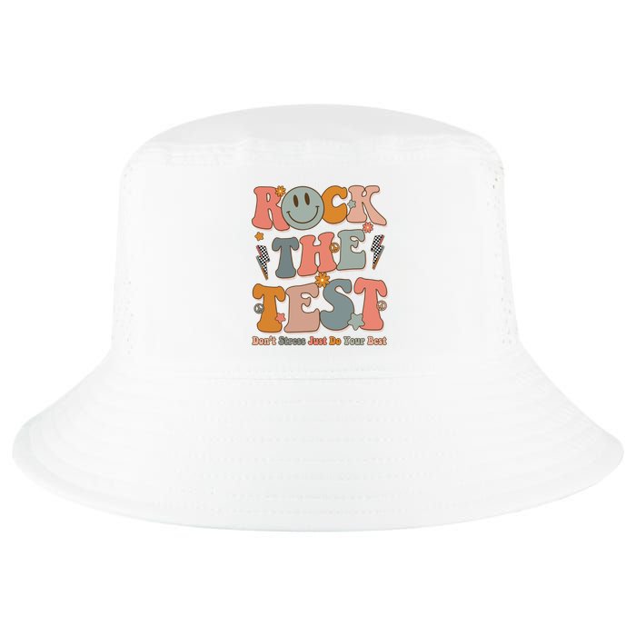 Rock The Test Dont Stress Just Do Your Best Teacher Retro Cool Comfort Performance Bucket Hat