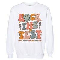 Rock The Test Dont Stress Just Do Your Best Teacher Retro Garment-Dyed Sweatshirt