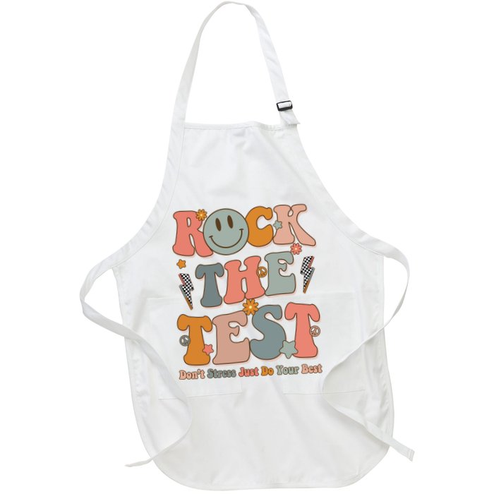 Rock The Test Dont Stress Just Do Your Best Teacher Retro Apron
