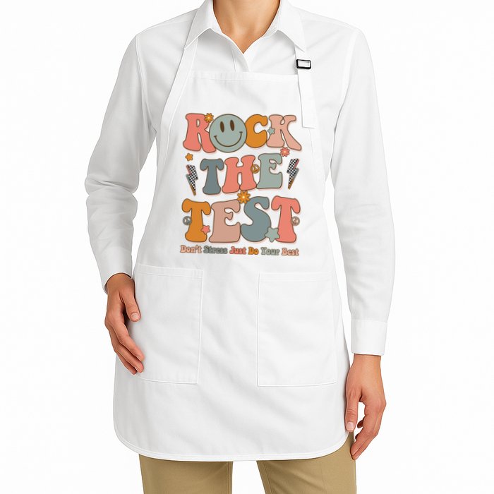 Rock The Test Dont Stress Just Do Your Best Teacher Retro Apron