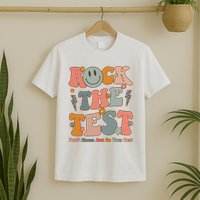 Rock The Test Dont Stress Just Do Your Best Teacher Retro T-Shirt