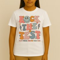 Rock The Test Dont Stress Just Do Your Best Teacher Retro T-Shirt