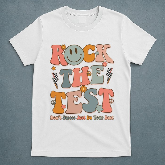 Rock The Test Dont Stress Just Do Your Best Teacher Retro T-Shirt