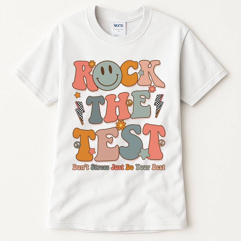 Rock The Test Dont Stress Just Do Your Best Teacher Retro Tall T-Shirt