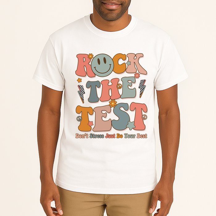 Rock The Test Dont Stress Just Do Your Best Teacher Retro Tall T-Shirt