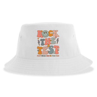 Rock The Test Dont Stress Just Do Your Best Teacher Retro Sustainable Bucket Hat