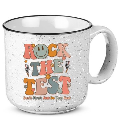 Rock The Test Dont Stress Just Do Your Best Teacher Retro 15oz Campfire Ceramic Mug