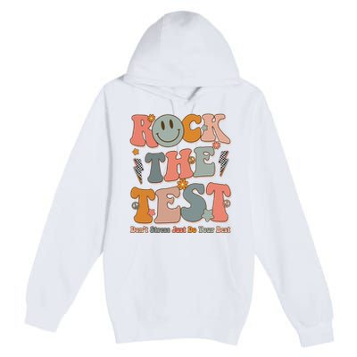 Rock The Test Dont Stress Just Do Your Best Teacher Retro Premium Pullover Hoodie
