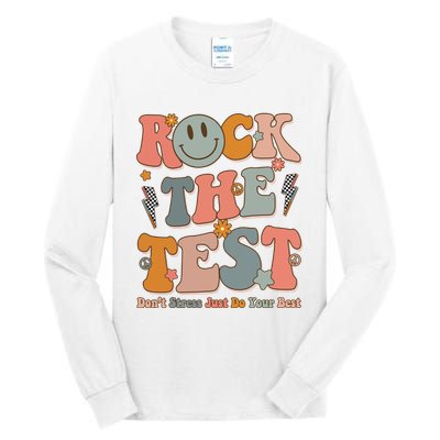 Rock The Test Dont Stress Just Do Your Best Teacher Retro Tall Long Sleeve T-Shirt