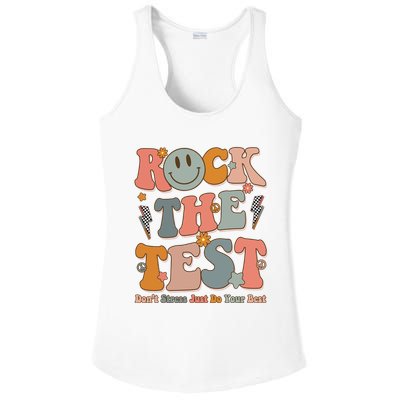 Rock The Test Dont Stress Just Do Your Best Teacher Retro Ladies PosiCharge Competitor Racerback Tank