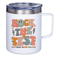 Rock The Test Dont Stress Just Do Your Best Teacher Retro 12oz Stainless Steel Coffee Mug