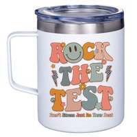 Rock The Test Dont Stress Just Do Your Best Teacher Retro 12oz Stainless Steel Coffee Mug