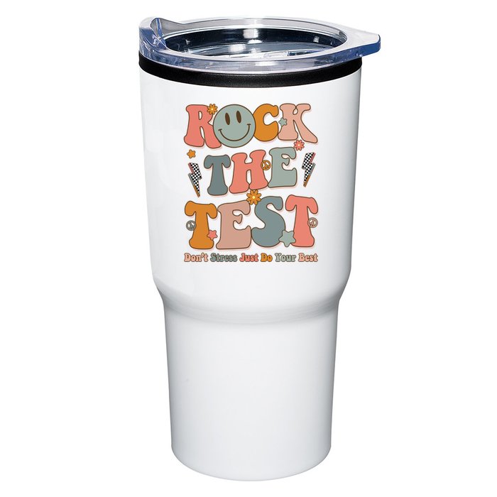 Rock The Test Dont Stress Just Do Your Best Teacher Retro Tumbler