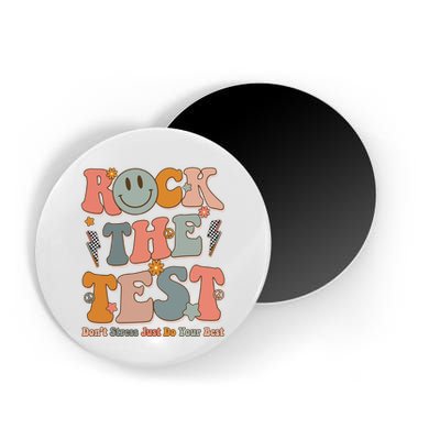 Rock The Test Dont Stress Just Do Your Best Teacher Retro Magnet